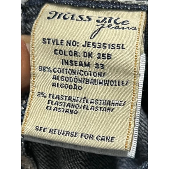 Women's Miss Me Jeans Size 26 Dark Blue with White Stitching - Picture 11 of 13